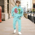 thumbnail image 1 of RTKFRFLM Boys Kids Hoodie Joggers Set Cartoon 67 Number Print Long Sleeve Pocket Outfit 2-13Y, 1 of 3