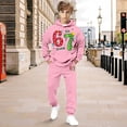 thumbnail image 1 of RTKFRFLM Boys Kids Hoodie Joggers Set Cartoon 67 Number Print Long Sleeve Pocket Outfit 2-13Y, 1 of 3