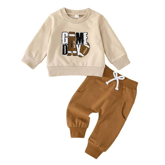 RTKFRFLM Boys Outfits Set Baseball Print Long Sleeve Hooded Sweatshirt With Pocket Pants Toddler 2 Piece Casual Playwear For Baby Clothing Sets,Size 6-9 Months