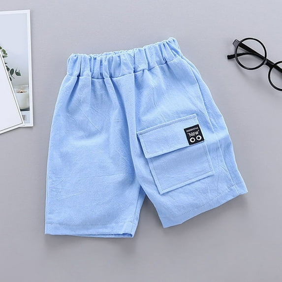 RTKFRFLM Boys Relaxed Fit Cargo Shorts Summer Outdoor Five-Point Utility Trousers Black 6-7 Years