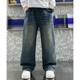 thumbnail image 1 of RTKFRFLM Boys Relaxed Fit Trousers Classic Casual Daily Long Pants Dark Blue 9-10 Years, 1 of 4