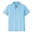 thumbnail image 1 of RTKFRFLM Boys School Uniform Polo Shirts Basic Solid Button Front Tee Shirt Back To School Clothes,Unisex Short Sleeve Performance Tops Collared Neckline Comfort Stretch Golf Shirts Everyday Wear, 1 of 6