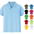 thumbnail image 1 of RTKFRFLM Boys School Uniform Polo Shirts Basic Solid Button Front Tee Shirt Back To School Clothes,Unisex Short Sleeve Performance Tops Collared Neckline Comfort Stretch Golf Shirts Everyday Wear, 1 of 7