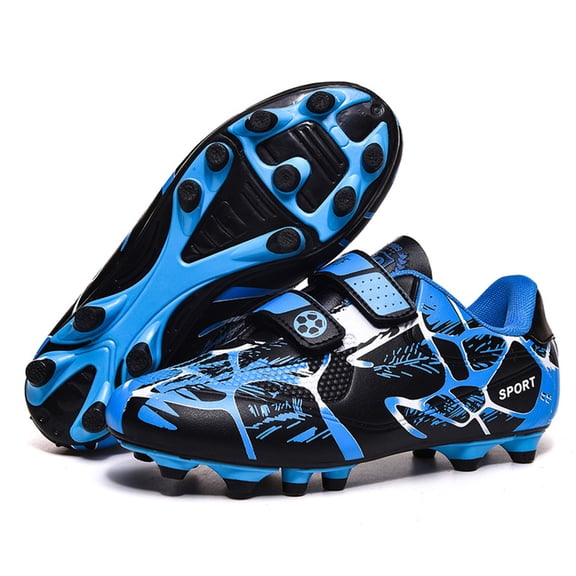 RTKFRFLM Boys Soccer Cleats Professional Training Athletic Sneakers for Students Blue 12.5-13 Years