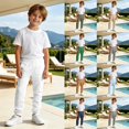 thumbnail image 1 of RTKFRFLM Boys Solid Casual Pants Comfort Stretch Cotton Chino Trousers Adjustable Elastic Waist School Uniform Pants for Kids 4-12 Y, 1 of 6