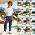 thumbnail image 1 of RTKFRFLM Boys Solid Casual Pants Comfort Stretch Cotton Chino Trousers Adjustable Elastic Waist School Uniform Pants for Kids 4-12 Y, 1 of 5