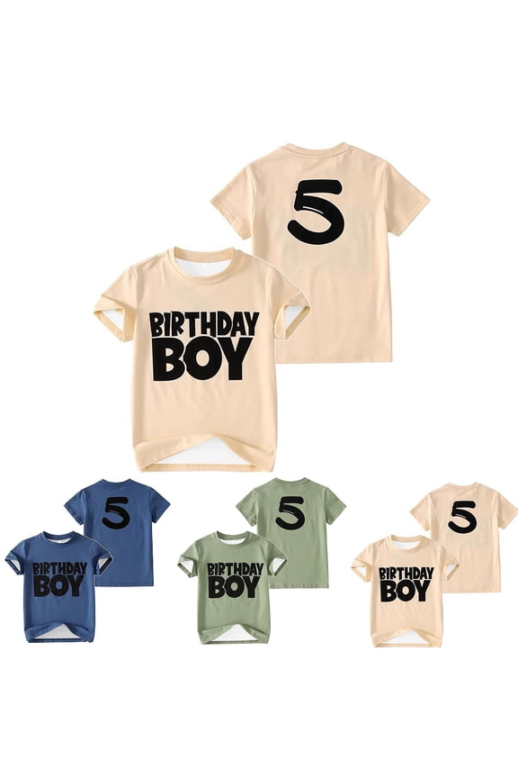 Boys Stylish Letter Print T-Shirt Fashion Casual Short Sleeve Crewneck Graphic Tee Top Durable Summer Cotton Shirt for Kids Cool Boys Daily School Wear Comfortable Soft Tee