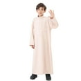 thumbnail image 1 of RTKFRFLM Boys Traditional Arabic Thobe Embroidered Robe Set White 4-5 Years, 1 of 8