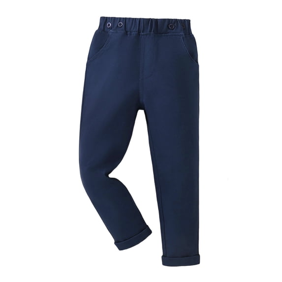RTKFRFLM Boys Uniform Pants Elastic Waist Cotton School Trousers for Kids for School and Everyday Wear Uniform Pants for Boys Back to School Clothes