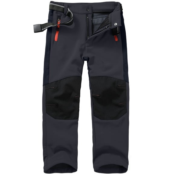 RTKFRFLM Boys and Girls Outdoor Pants, Durable Water Resistant Softshell Hiking Pants for Kids