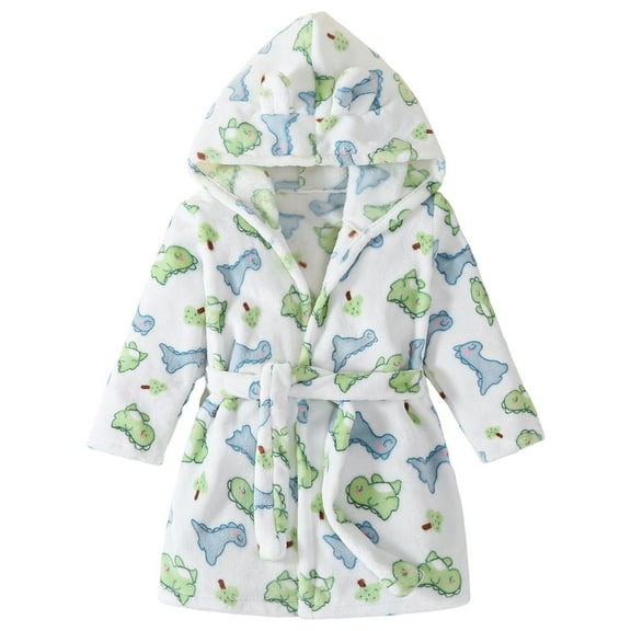 RTKFRFLM Christmas Girls Pajamas Set 2 Piece Hooded Kids Bathrobe With Long Sleeve Boys Cozy Warm Robe Nightwear Little Ones Sleepwear Nightgown Pjs Loungewear,Size 5-6 Years