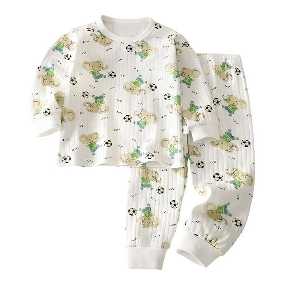 RTKFRFLM Christmas Girls Pajamas Set 2 Piece Kids Pajama Animal Print Winter Thermal Kids Cozy Pajamas Outfit Boys Sleepwear Nightgown Pjs Loungewear,Size 2-3 Years