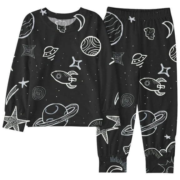 RTKFRFLM Christmas Girls Pajamas Set 2 Piece Pajama Set Cute Print Kids Long Sleeve Top Pants Matching Outfit Nightwear Sleepwear Nightgown Pjs Loungewear,Size 3-4 Years