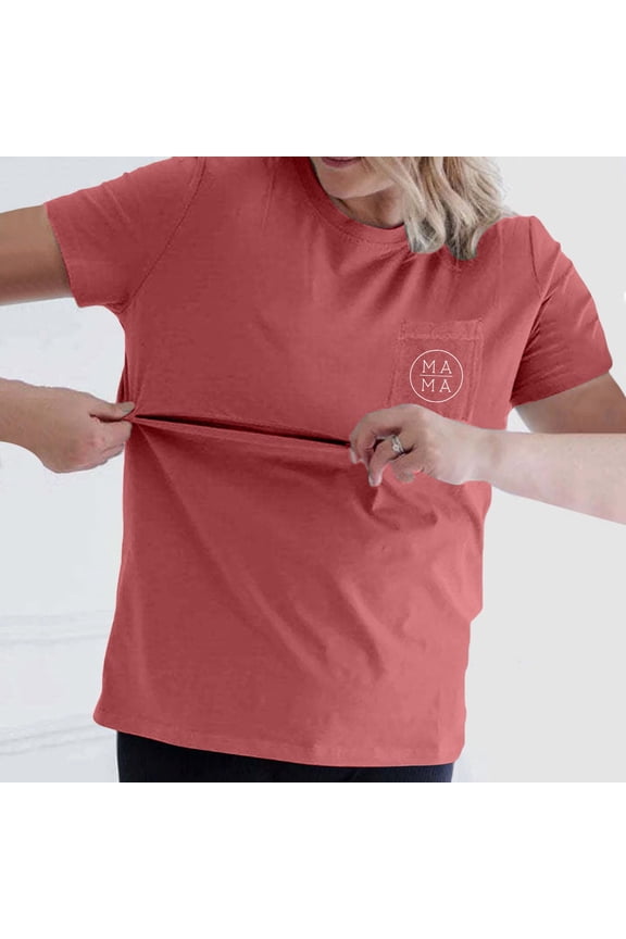 Comfortable Maternity Nursing Shirt for Mom Hidden Zipper Breastfeeding Tops Distressed Pregnancy Clothing with Pockets Soft Postpartum Feeding Tee Green M