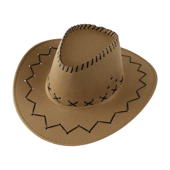 RTKFRFLM Cowboy Hat for Kids, Wide Brim Suede Sun Hat - Toddler Western Rancher Hat for Party & Travel