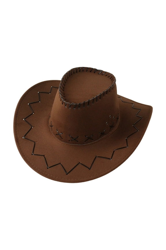 Cowboy Hat for Kids, Wide Brim Suede Sun Hat - Toddler Western Rancher Hat for Party & Travel