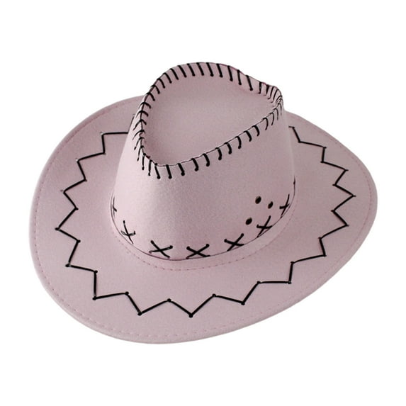RTKFRFLM Cowboy Hat for Kids, Wide Brim Suede Sun Hat - Toddler Western Rancher Hat for Party & Travel