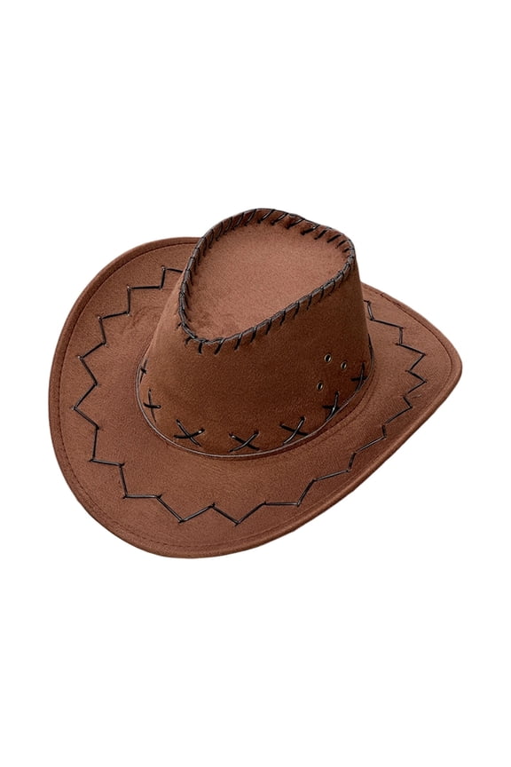 Cowboy Hat for Kids, Wide Brim Suede Sun Hat - Toddler Western Rancher Hat for Party & Travel