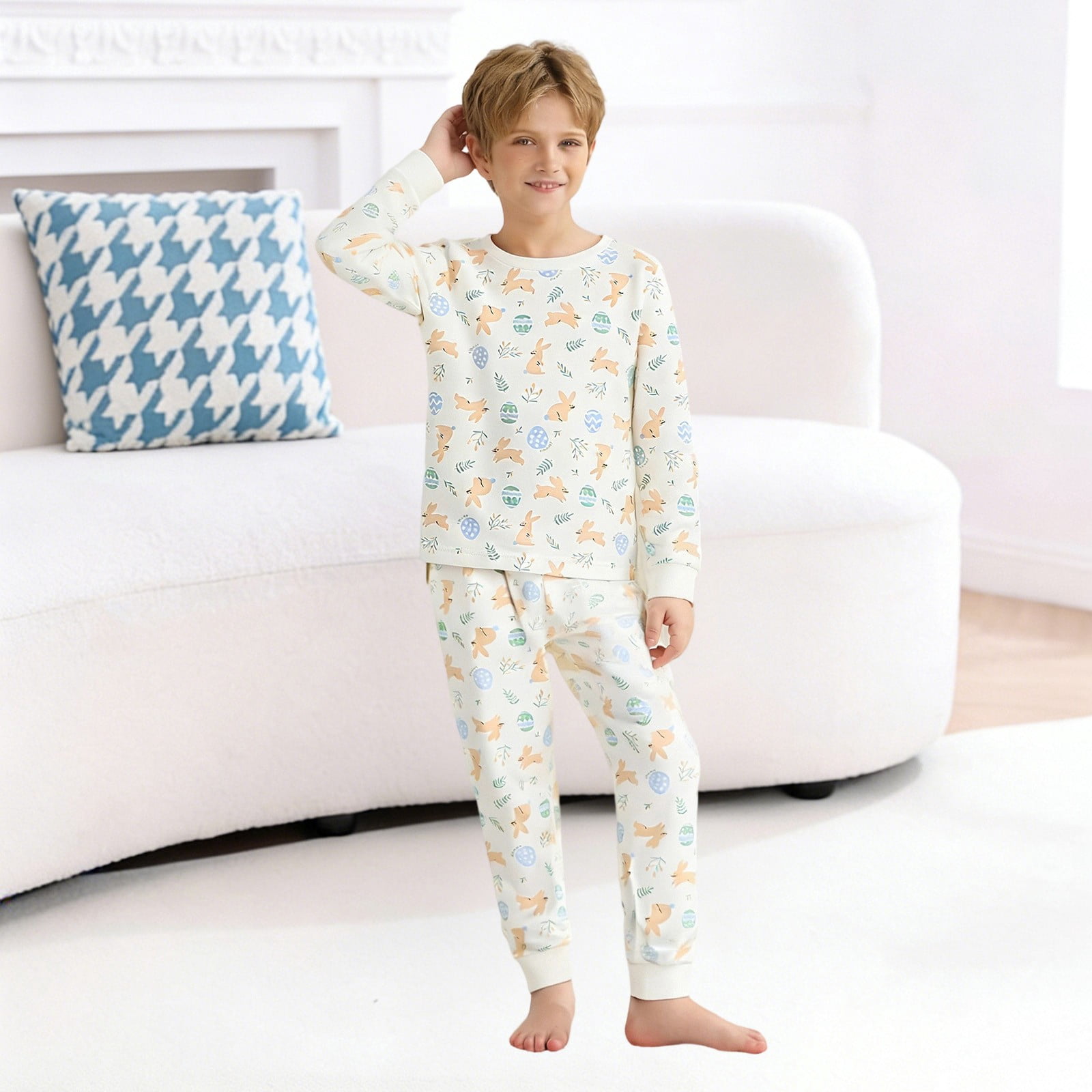 RTKFRFLM Easter Kids Outfit Set Long Sleeve Top and Pants Comfy ...