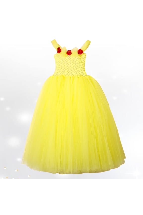 Flower Girl Dress Fairy Tale Mesh Princess Dress With Floral Embroidery Floor Length Party Gown Pageant Toddler Girls Party Wedding Dresses ,Size 4-5 Years