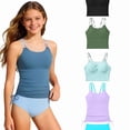 thumbnail image 1 of RTKFRFLM Girls 2-Piece Bikini Swimsuit Set Printed Tankini Top with Boy Shorts Drawstring Bathing Suit for Kids Sizes 7-16 Years, 1 of 5
