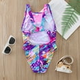 thumbnail image 1 of RTKFRFLM Girls Athletic One-Piece Swimsuit Professional Training Graphic Bathing Suit Purple 17-18 Years, 1 of 6
