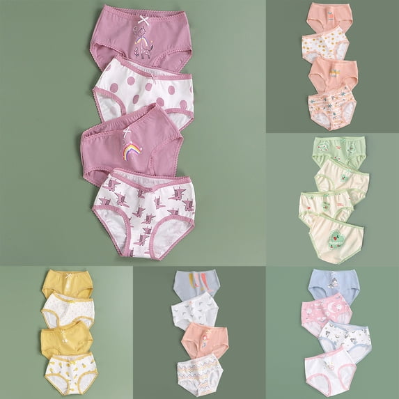 RTKFRFLM Girls Briefs Soft Breathable Panties for Big Girls and Toddlers Comfortable Stretch Underwear Multi-Pack Daily for Children