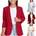 thumbnail image 1 of RTKFRFLM Girls British Style Blazer Formal School Uniform Suit Jacket for Big Kids Red 11-12 Years, 1 of 9