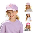 thumbnail image 1 of RTKFRFLM Girls Butterfly Embroidered Sequin Baseball Cap Outdoor Adjustable Sun Protection Hat 3-6 Years, 1 of 5