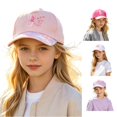 thumbnail image 1 of RTKFRFLM Girls Butterfly Embroidered Sequin Baseball Cap Outdoor Adjustable Sun Protection Hat 3-6 Years, 1 of 5