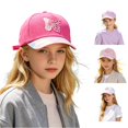 thumbnail image 1 of RTKFRFLM Girls Butterfly Embroidered Sequin Baseball Cap Outdoor Adjustable Sun Protection Hat 3-6 Years, 1 of 8
