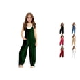 thumbnail image 1 of RTKFRFLM Girls Cami Jogger Romper Summer Sleeveless Jumpsuit with Pockets Blue 5-6 Years, 1 of 9