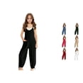 thumbnail image 1 of RTKFRFLM Girls Cami Jogger Romper Summer Sleeveless Jumpsuit with Pockets Blue 5-6 Years, 1 of 9