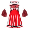 thumbnail image 1 of RTKFRFLM Girls Cheerleading Uniform Costume Cheer Leader Outfit Dance Performance Set Top and Pleated Skirt Clothes for Kids, Size 5-14Y, 1 of 6
