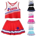 thumbnail image 1 of RTKFRFLM Girls Cheerleading Uniform Set Student Athletic Performance Dance Costume Blue A, 1 of 3