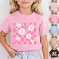 thumbnail image 1 of RTKFRFLM Girls Cute Graphic T-Shirt for Ages 3-13 Little & Big Girls Fashion Short Sleeve Round Neck Tee Top Soft Cotton Summer School Wear Trendy Children's Daily Pink/White, 1 of 4