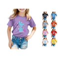 thumbnail image 1 of RTKFRFLM Girls Cute Ocean Animal Print T-Shirt Sea Graphic Crewneck Short Sleeve Casual Summer Tee Top for Kids, 1 of 4