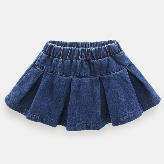 RTKFRFLM Girls Denim Skirt Toddler Casual Jean Mini Skirt with Pockets Kids Classic Fashionable Denim Bottoms for Daily Wear and Play Stylish Summer Clothing for Ages 12 Months-6 Years