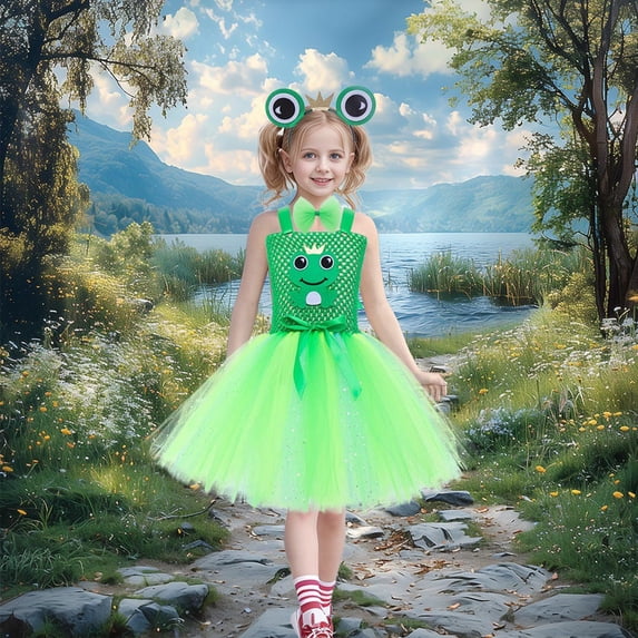 RTKFRFLM Girls Dresses Halloween Playful Animal Performance Cute Skirt 2 12 Years Festive Events Cosplay Fall Dress