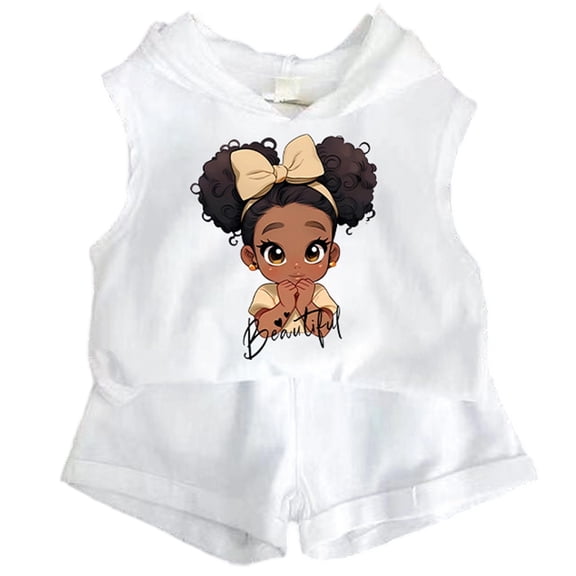 RTKFRFLM Girls Fall Outfits 2 Piece Set Cute Printed Tank Top And Shorts Toddler Kids Clothes Casual Playwear Comfortable For 2 13 Years Clothes Sets,Size 3-4 Years