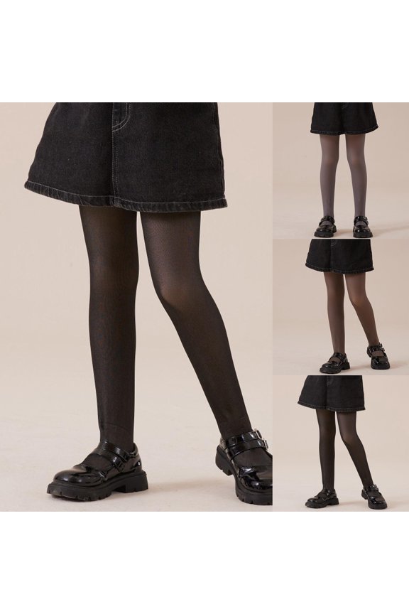 Girls Lined Tights Thermal Translucent High Elastic Leggings Coffee 120/L