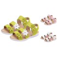 thumbnail image 1 of RTKFRFLM Girls Floral Sandals Three-Flower Decor Soft Sole Princess Beach Shoes Pink 3-3.5 Years, 1 of 6