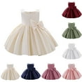 thumbnail image 1 of RTKFRFLM Girls Flower Girl Dress with Oversized Bow Kids Elegant Lace Wedding Gown Toddler Formal Princess Party Ball Gown Children's Special Occasion Evening Celebration Wear for Girls, 1 of 6