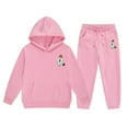 thumbnail image 1 of RTKFRFLM Girls Halloween Outfits 2 Piece Set Cute Letter Print Hoodie And Joggers Casual Comfy Winter Clothes For Toddler Kids Clothing Sets,Size 2-3 Years, 1 of 4
