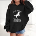 thumbnail image 1 of RTKFRFLM Girls Horse Graphic Hoodie Long Sleeve Pullover Sweatshirt with Pockets Black 13-14 Years, 1 of 3
