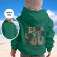 thumbnail image 1 of RTKFRFLM Girls JESUS Letter Print Hoodie Religious Graphic Long Sleeve Pullover Sweatshirt Dark Green 2-3 Years, 1 of 3
