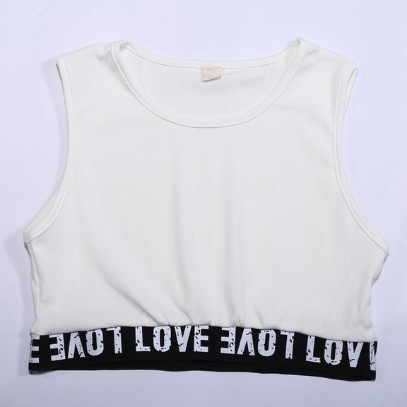 RTKFRFLM Girls Jazz Dance Crop Top Hop Street Dance Performance Short Sleeve Ribbed Athletic Vest Underwear