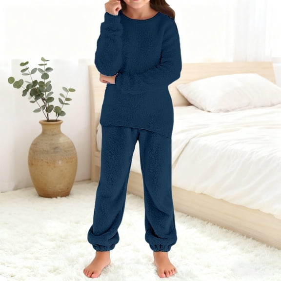 RTKFRFLM Girls Kids 2-Piece Outfit Knit Sweater Pants Set Long Sleeve Pullover Loose Fit Solid Color Cozy Warm Fall Winter Wear 5-16Y