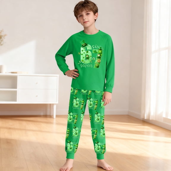 RTKFRFLM Girls Kids 2-Piece Pajama Set Long Sleeve 67 Doodle Print Soft Sleepwear Nightwear for 2-10 Years