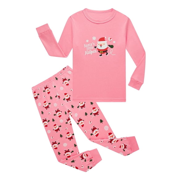 RTKFRFLM Girls Kids Basic Loungewear Set 2-Piece Long Sleeve Round Neck Top Pants Solid Color Soft Sleep & Play Wear 3-14Y